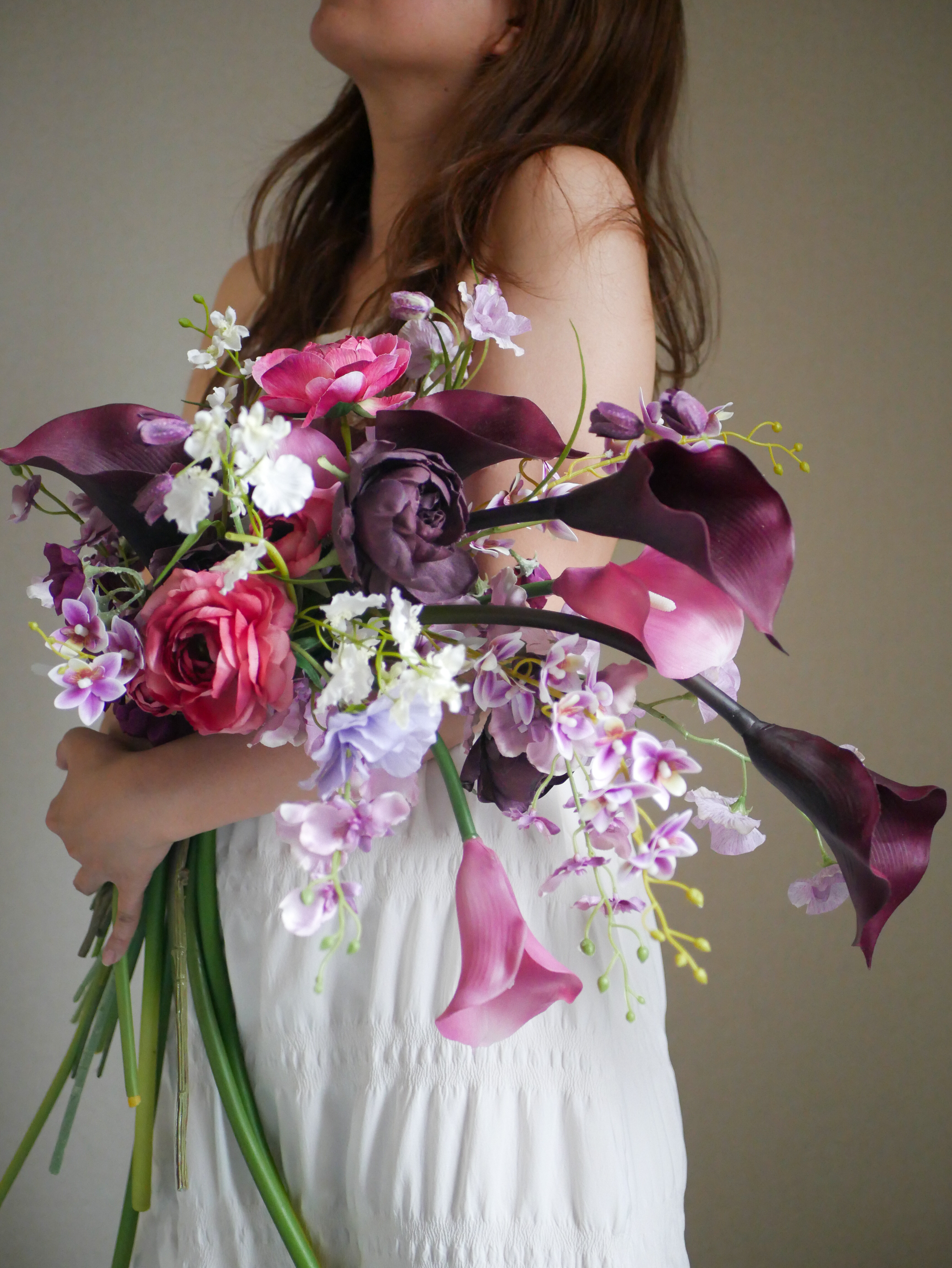 【海外風】お洒落×個性だけど上品♡｜アーティフィシャルフラワー｜前撮り・ウェディングに