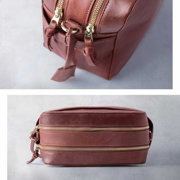 義大利真皮單肩包，大容量，斜背包，附收納盒，棕色，HAB033-VO 第15張的照片
