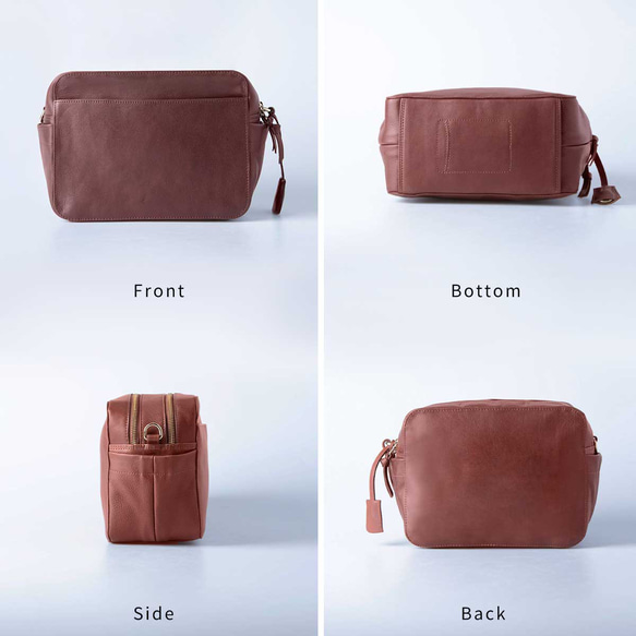 義大利真皮單肩包，大容量，斜背包，附收納盒，棕色，HAB033-VO 第16張的照片