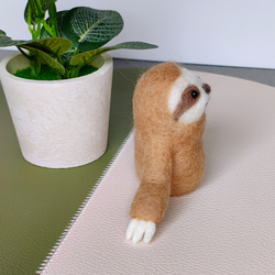 大人の指人形　ミツユビナマケモノ　ガチ羊毛 4枚目の画像