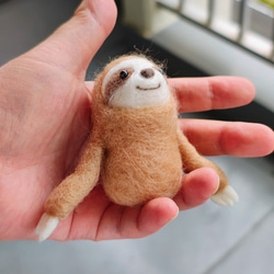 大人の指人形　ミツユビナマケモノ　ガチ羊毛 10枚目の画像