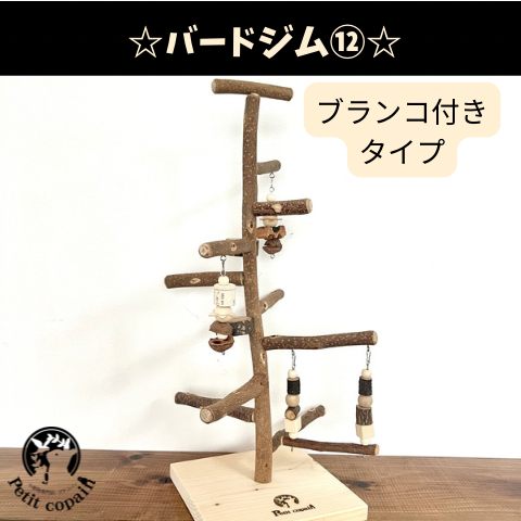 バードジム⑫　「【天然木・無農薬】自然採取木材を使用したバードトイ、バードジム 手作り一点もの 」