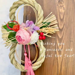 超早割価格】ピンポンマムのしめ縄飾り 和モダン 正月リース 玄関