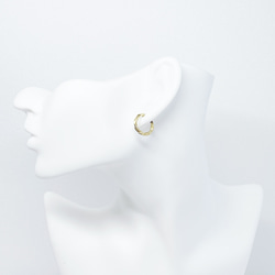 ese166-2【4個/2ペア】ねじれデザイン 外径約15mm 線径約2.5mm ワンタッチピアス サージカルステンレス 4枚目の画像