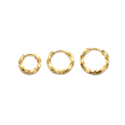 ese166-2【4個/2ペア】ねじれデザイン 外径約15mm 線径約2.5mm ワンタッチピアス サージカルステンレス 7枚目の画像