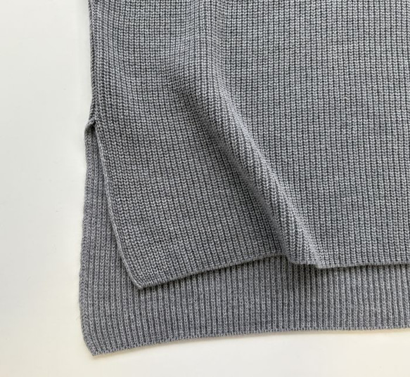 ★新色★　重ね着コーデ　片畦オーバーサイズ　ニットベスト　【グレー杢】 9枚目の画像