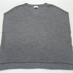 ★新色★　重ね着コーデ　片畦オーバーサイズ　ニットベスト　【グレー杢】 6枚目の画像