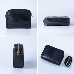 ショルダーバッグ 本革 レザー バッグ 肩掛け サコッシュ ポシェット オーカー HAB012-NO 14枚目の画像