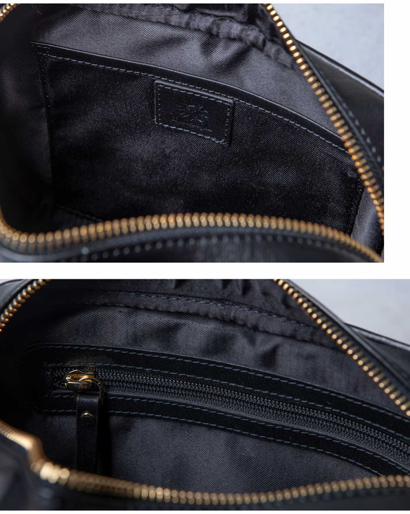 ショルダーバッグ 本革 レザー バッグ 肩掛け サコッシュ ポシェット オーカー HAB012-NO 10枚目の画像