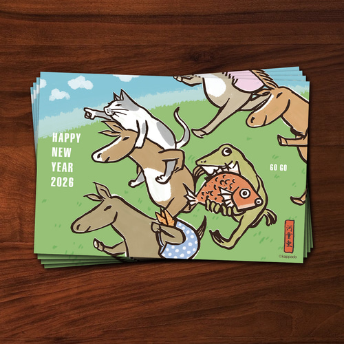 年賀ポストカード2026 6枚セット ポストカード 河童堂 通販 19954635