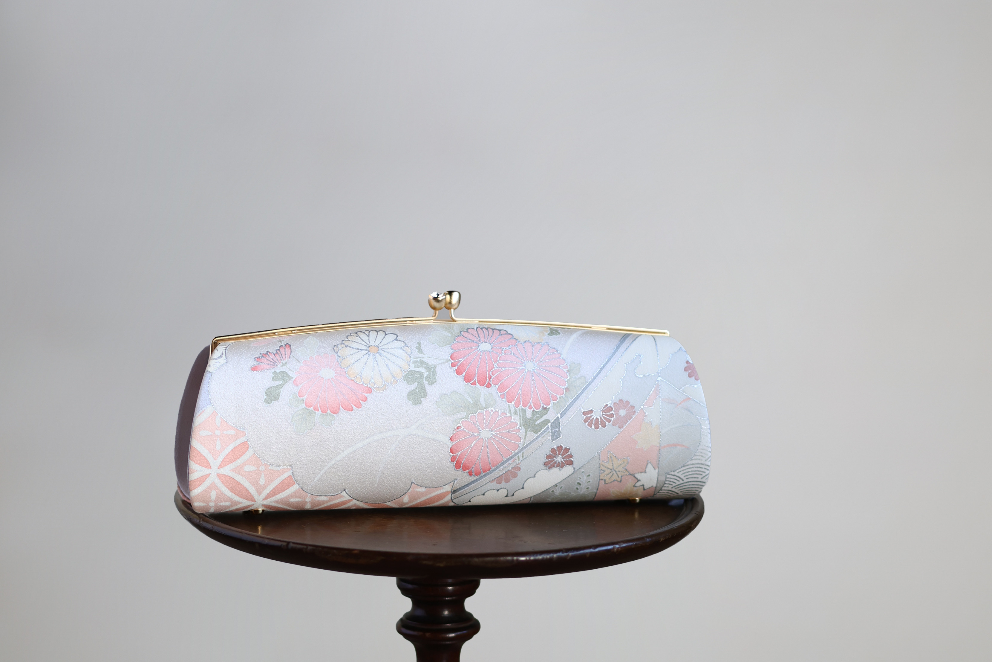 着物リメイク　花柄　ハンドバッグ