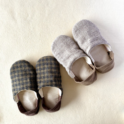 【ふっくら秋冬】シェットランドウールリネン okaeri！ふわふわルームシューズ 15枚目の画像