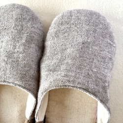 【ふっくら秋冬】シェットランドウールリネン okaeri！ふわふわルームシューズ 7枚目の画像