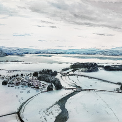 絵画 水彩画 風景画 画題「朝靄」 絵画 yamakasumi56 通販 15516947