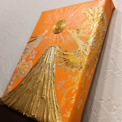 風水吉祥 絵画＊日の出金富士〜昇龍飛翔鳳凰〜金銭運活力 出世 夫婦