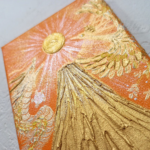 風水吉祥 絵画＊日の出金富士〜昇龍飛翔鳳凰〜金銭運活力 出世 夫婦