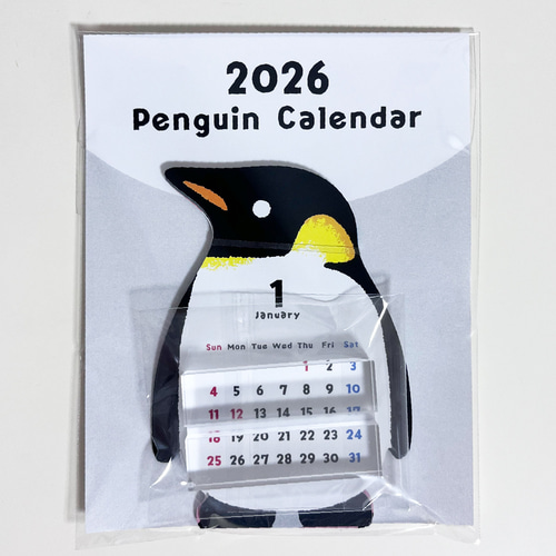 ペンギン ダイカット卓上カレンダー 2026年 カレンダー pencreme
