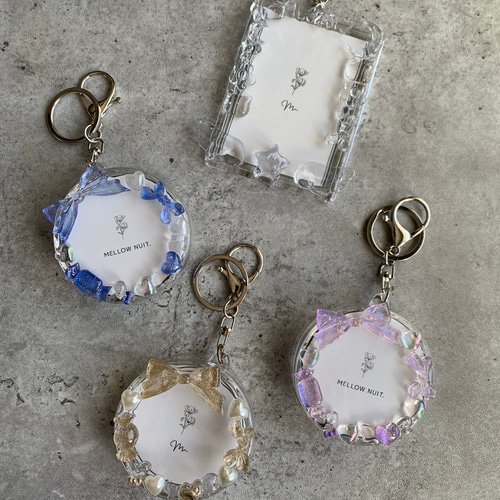 缶バッジ】バッジケースキーホルダー 『unicorn lamé』blueberry lamé