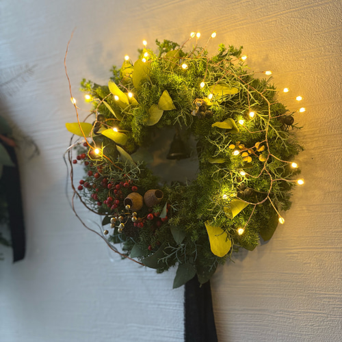 フラワー・リース yu ⭐️クリスマスSALE⭐️針葉樹香るフレッシュクリスマスリースドライ