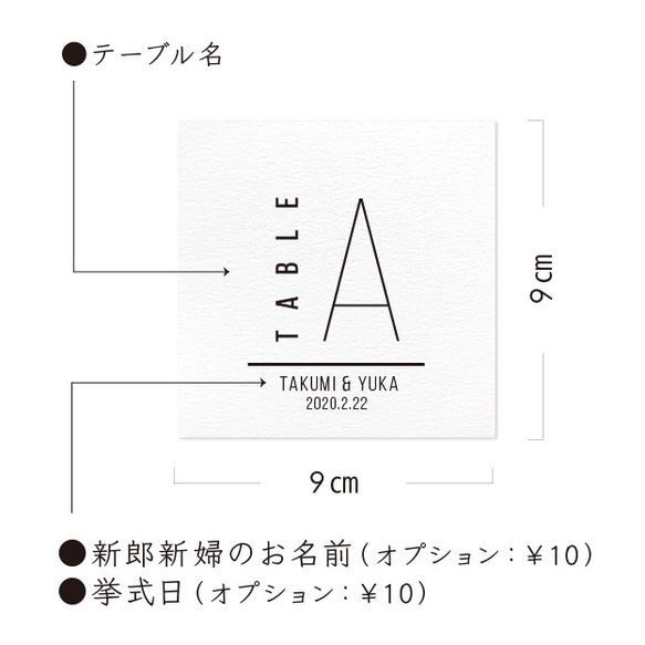 1枚100円〜 9cm 正方形 テーブルナンバー / HILO-B 3枚目の画像