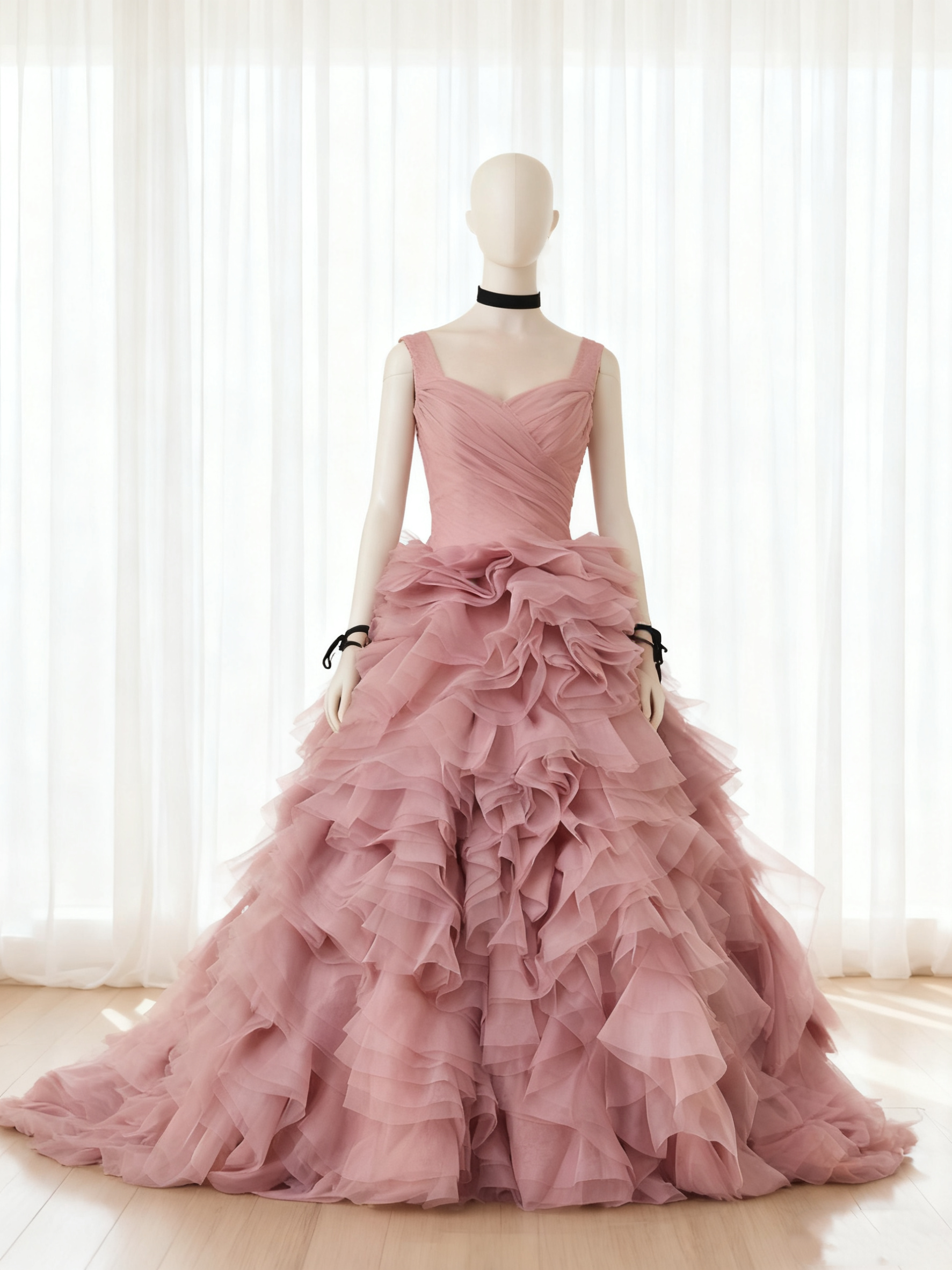 送料無料！カラードレス ピンク キャミソール もこもこドレス プリンセスライン 抜群におしゃれ度が際立つ 花嫁