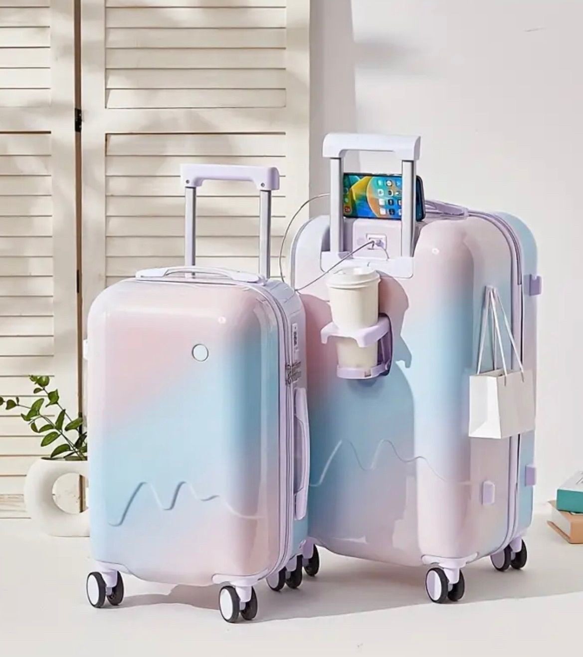 キャリーケース スーツケース mサイズ 機内持ち込み usb レディース キャリーバッグ 機内持込 カップホルダ付