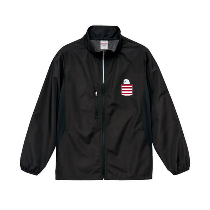 インコ マイクロリップストップ スタンド ジャケット 「ポケット風ひょっこりセキセイ」【受注生産】