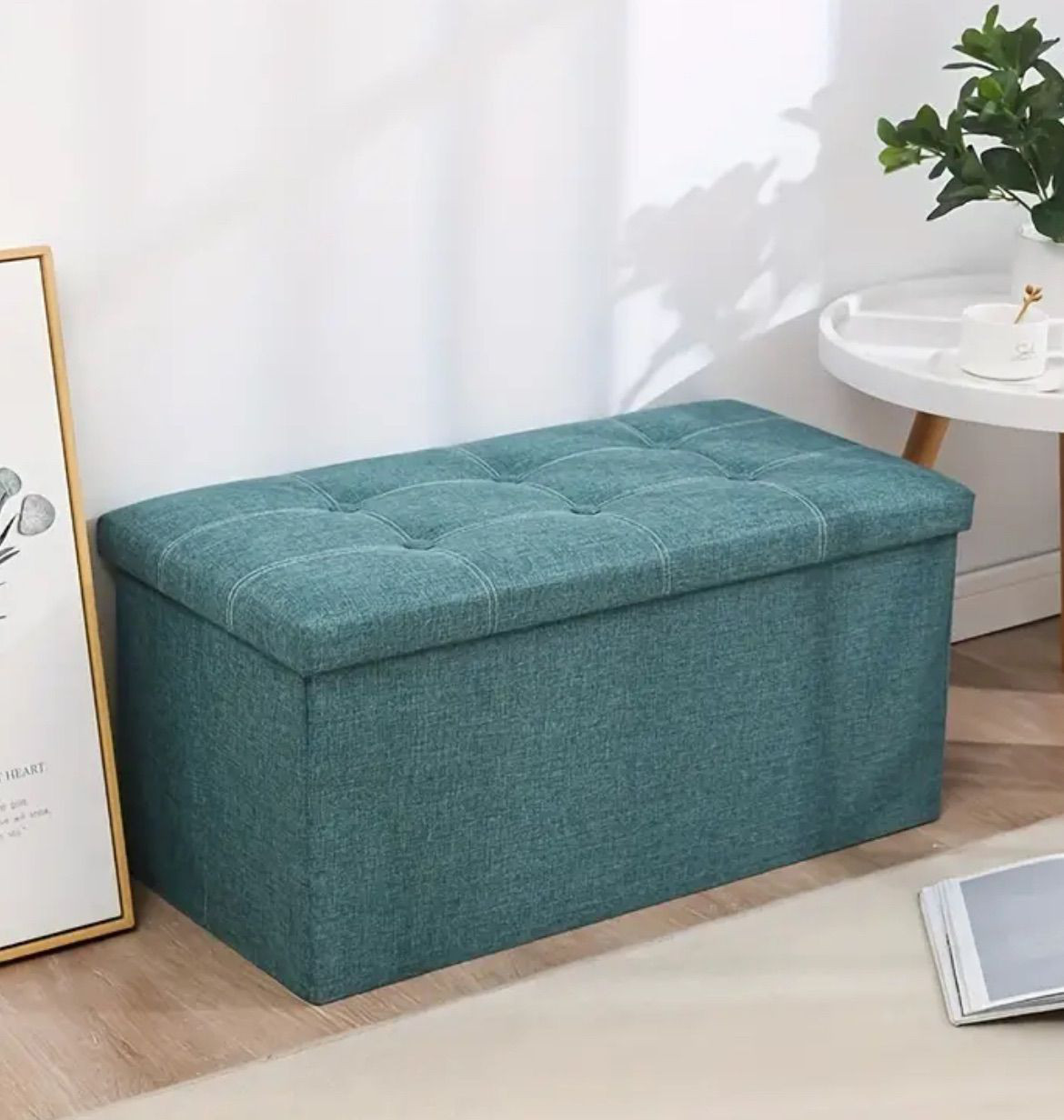 インテリア スツール 収納 グリーン 折りたたみ 高さ40cm 椅子 折り畳み オットマン 北欧 オットマン おしゃれ