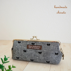 内ポケット付・花柄 がま口ポーチ * ペンケースや小物入れ