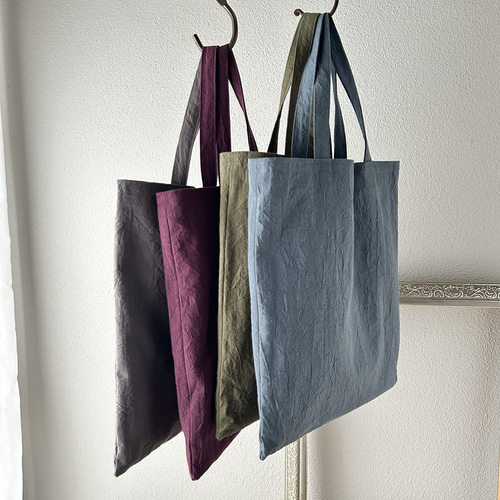 大人の余白をたのしむ布バッグ一グレイッシュカラー｜A4・コットン