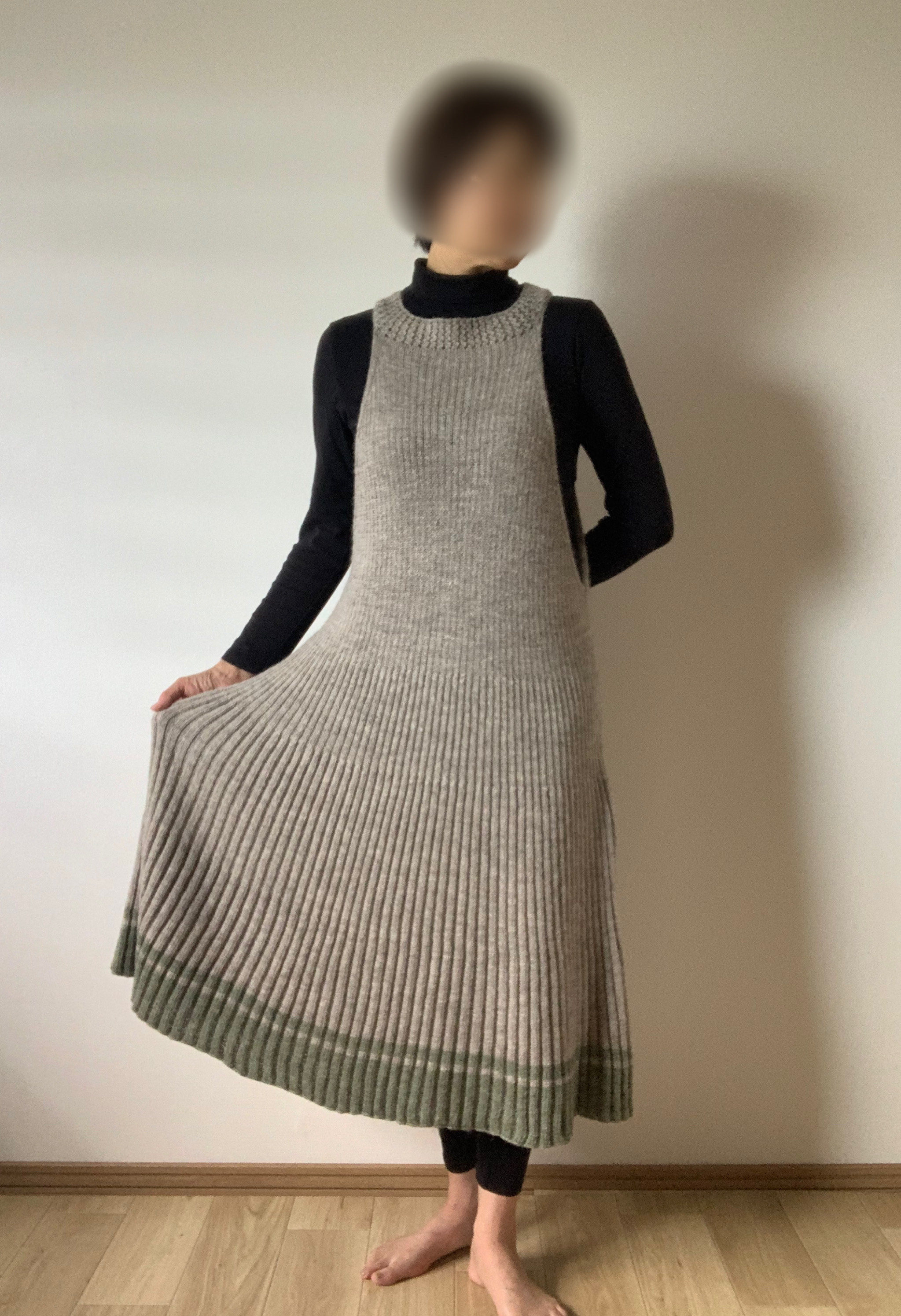 【トップダウンで編む】アメリカンスリーブの大人ニットワンピ⭐︎キット