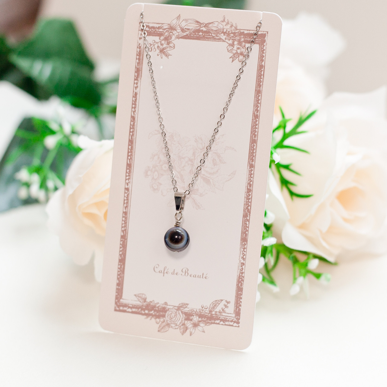 天眼石の一粒ネックレス（チェーン50㎝／天眼石8㎜）