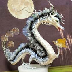 花龍の縁起物オブジェ 龍の置物（横22cm） その他インテリア雑貨