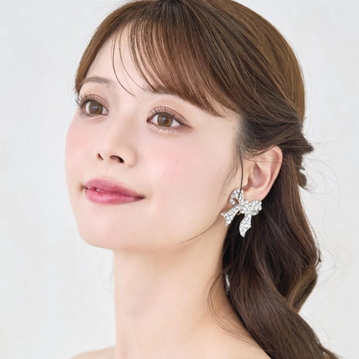 EK23　ウェディングブラックピアス 花嫁　イヤリング　ブライダルイヤリング　結婚式　ウェディング