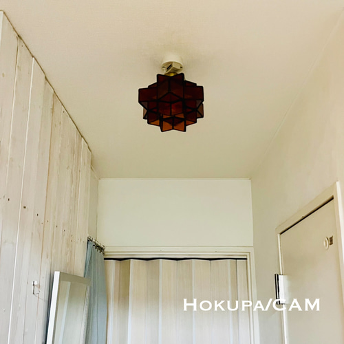 シーリングライト 照明 Hokupa/CAM ステンドグラス ランプシェード E26