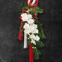 お正月＊優美なカサブランカとカラー麗ダリアの豪華なお正月しめ縄飾り