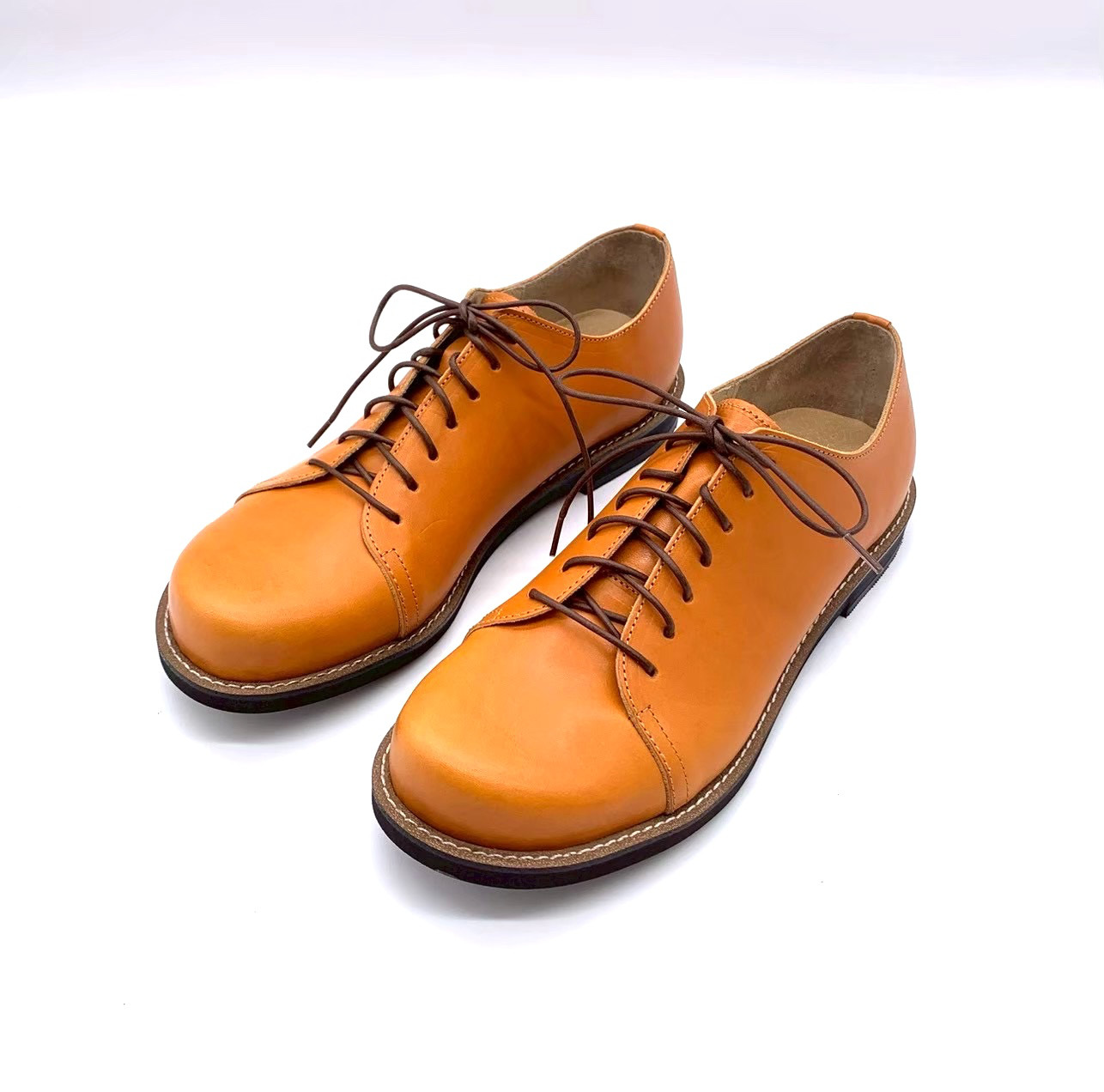 【grow naturally】オールシーズン春〜夏〜秋〜冬ハンドメイド栃木レザースニーカー　キャメル　革靴 17,556円