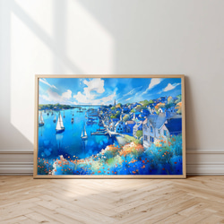 フィンランド・イナリの幻想的なオーロラ｜水彩画アート｜北欧の夜空