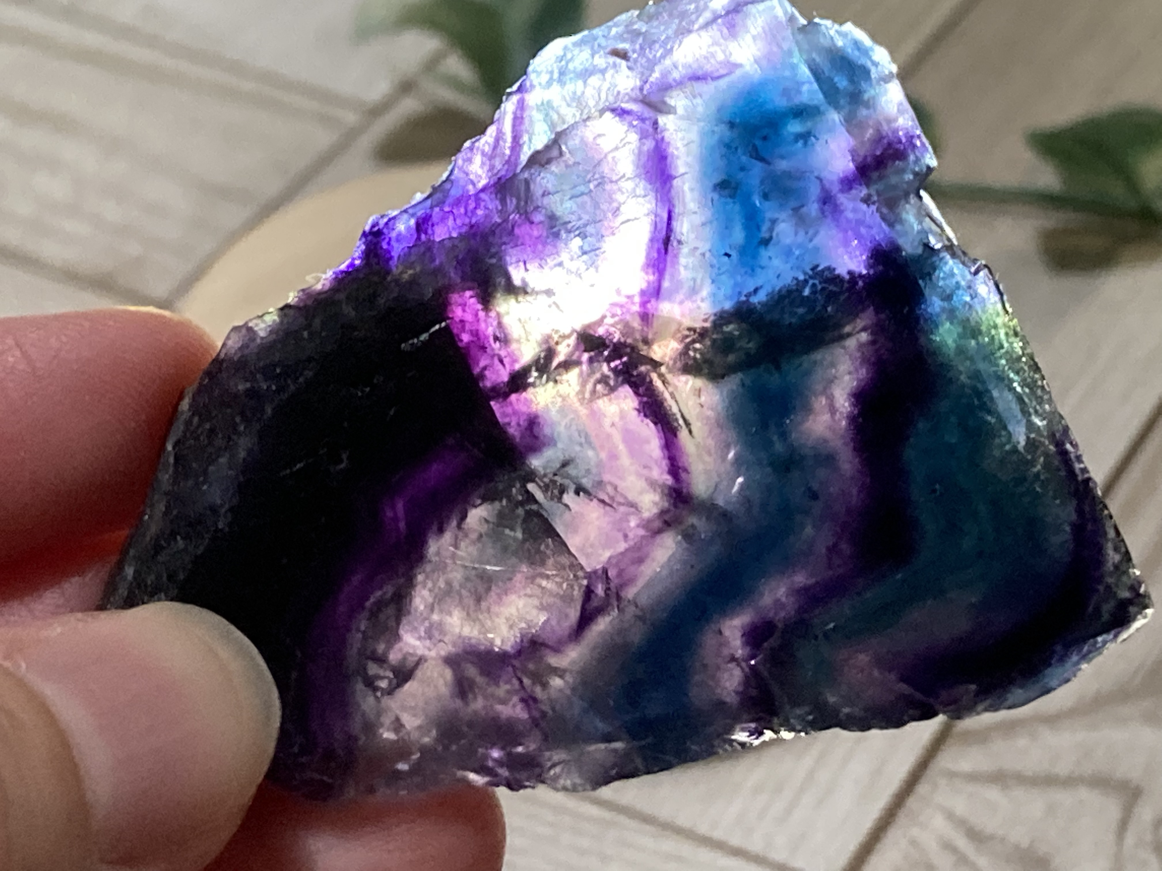 マルチカラー✨　フローライト　蛍石　ラフストーン　プレート　原石