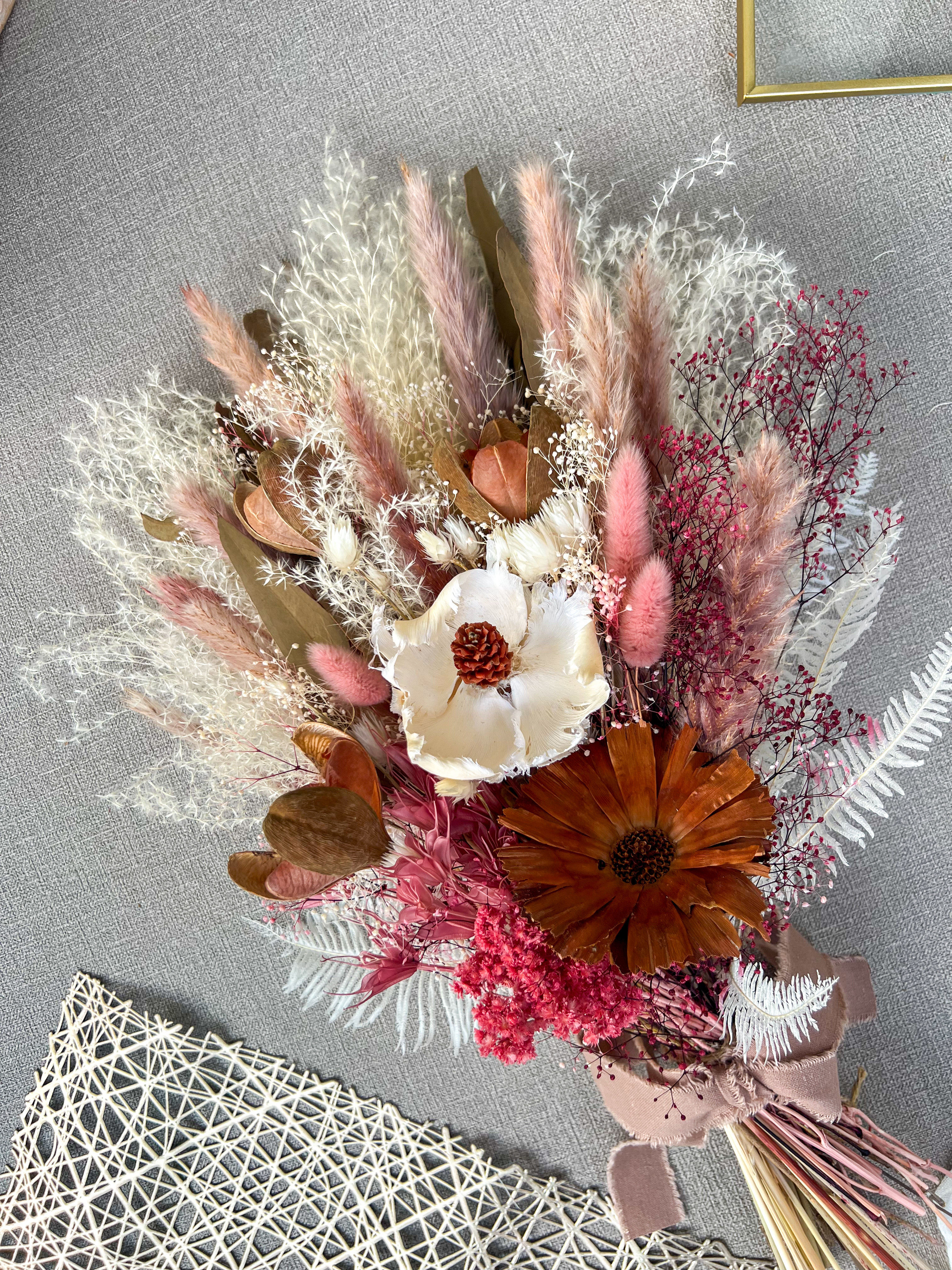 Pink＆brownカラーブーケ＊M size