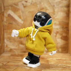 ロボホン服】七分袖パーカー&帽子 グラフィック柄×ミモザ その他人形