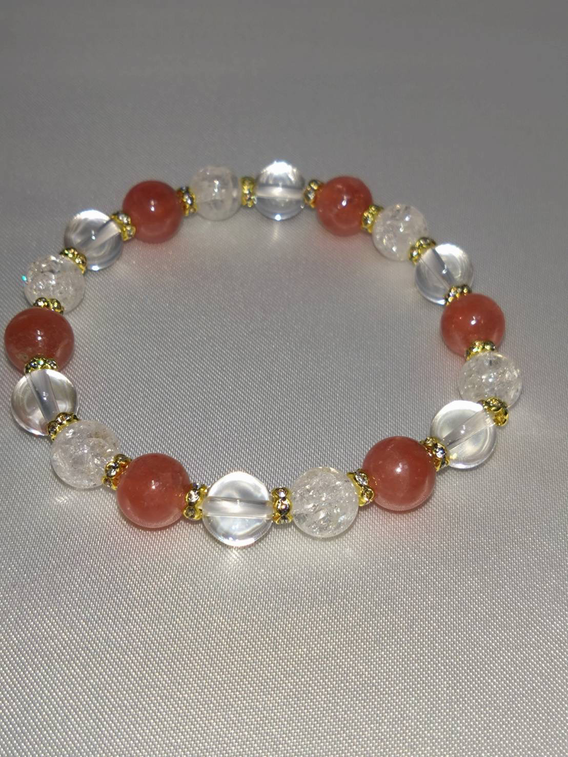 天然石ブレスレット★インカローズ水晶