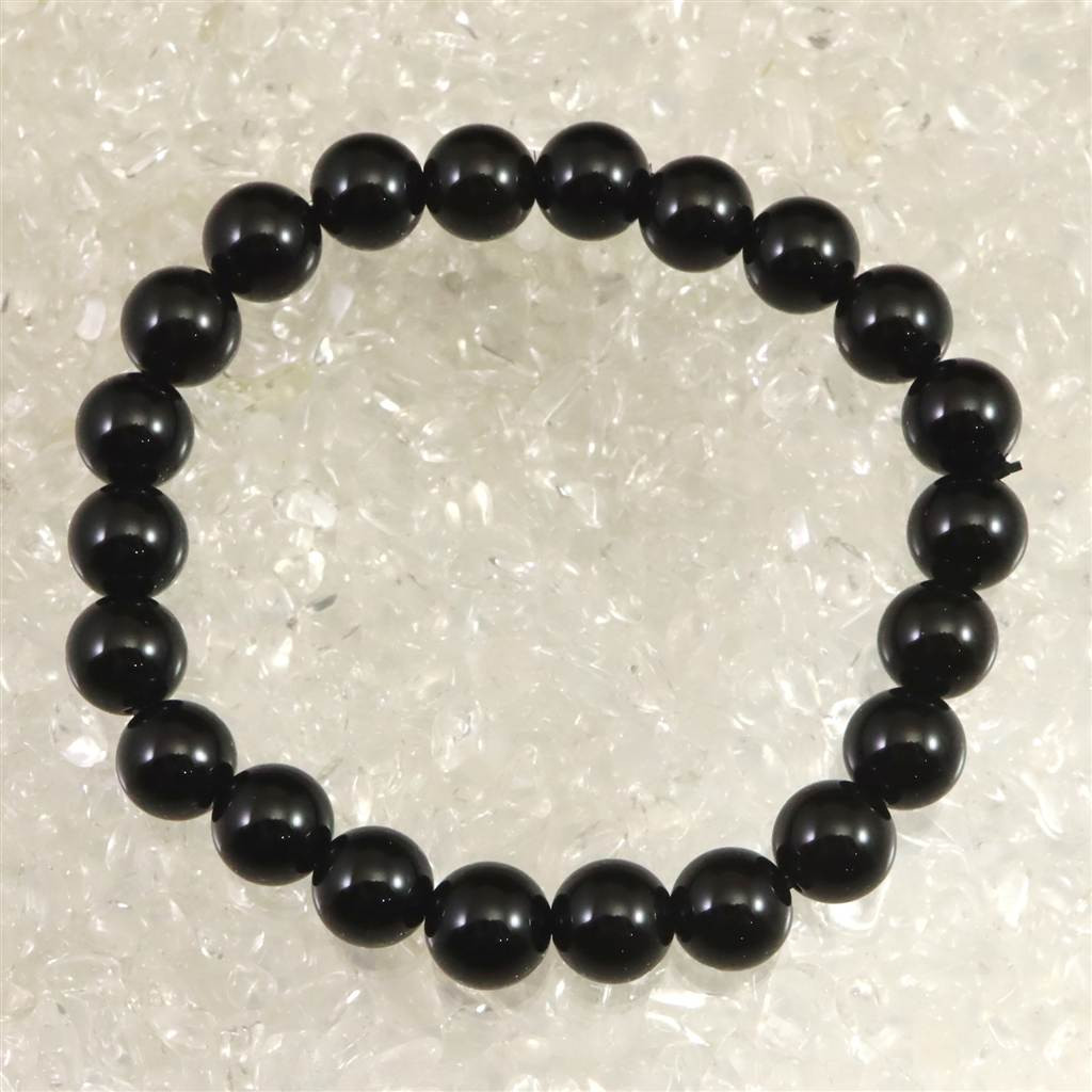 チベット産 天然モリオン水晶 4A  8.5mm玉 ブレスレット 18.9g #88834