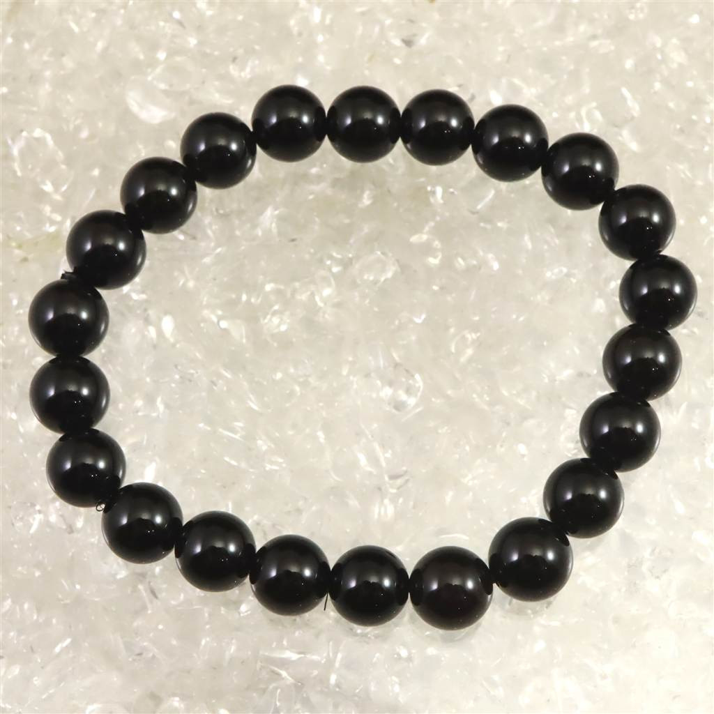チベット産 天然モリオン水晶 4A  8.5mm玉 ブレスレット 18.9g #92265