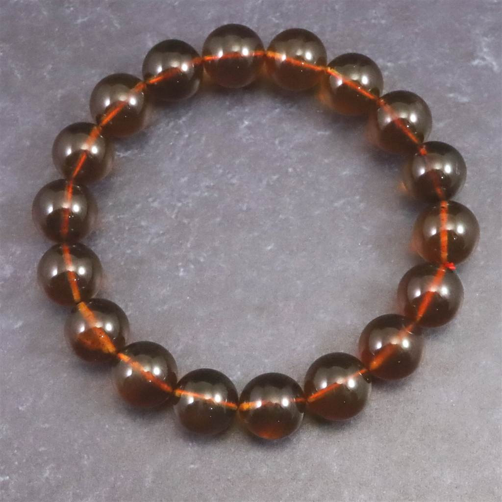 天然琥珀 ミャンマー産 レッドブルーアンバー  10.5mmブレスレット 12.1g #86301