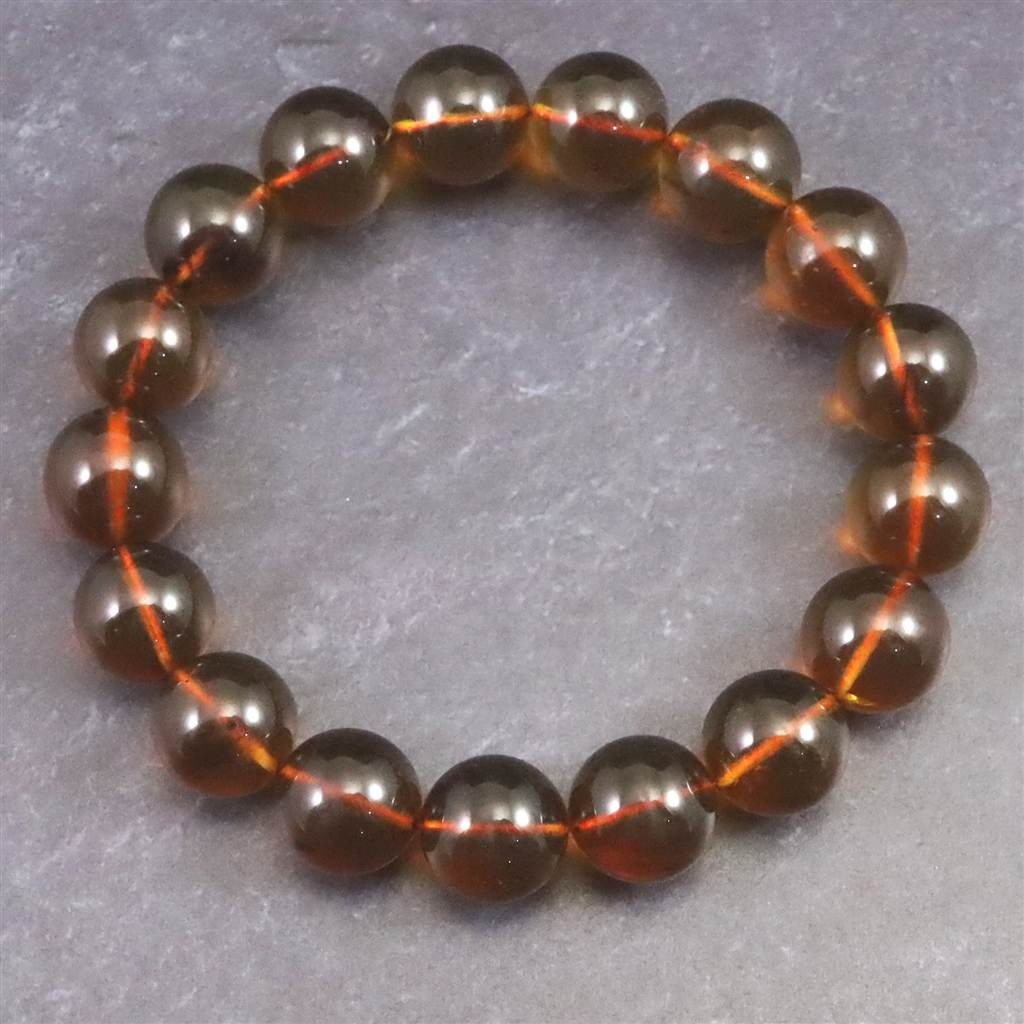 天然琥珀 ミャンマー産 レッドブルーアンバー  11.5mmブレスレット 14.7g #19994