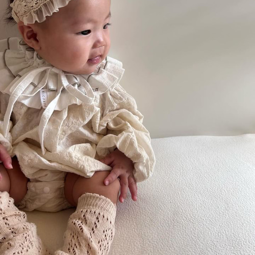 名入れ］mellow bib ribbon -plain- フリルビブ フリルスタイ お名前