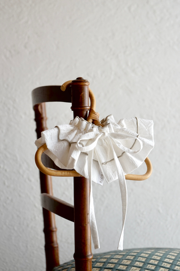 名入れ］mellow bib ribbon -plain- フリルビブ フリルスタイ お名前