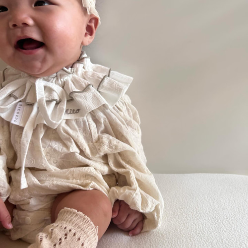 名入れ］mellow bib ribbon -plain- フリルビブ フリルスタイ お名前