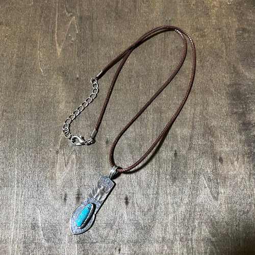 キングマン　ターコイズ　ヴィンテージ　フェザー　シルバー　ネックレス キングマン ターコイズ ヴィンテージコイン フェザー シルバー